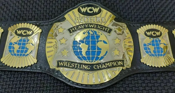 Premium 4mm zinc brass plates on wcw world heavyweight championship replica belt with authentic gold finish design