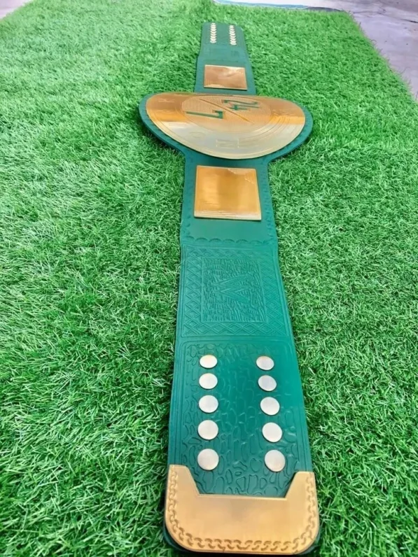 24 7 belt full display WWE championship replica adult size brass plates anytime anywhere title wrestling