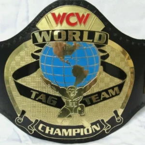 WCW world tag team championship belt replica with 2mm brass plates and genuine leather strap wrestling