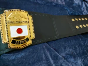 CMLL Lucha Libre championship replica belt gold plated brass custom side plates view