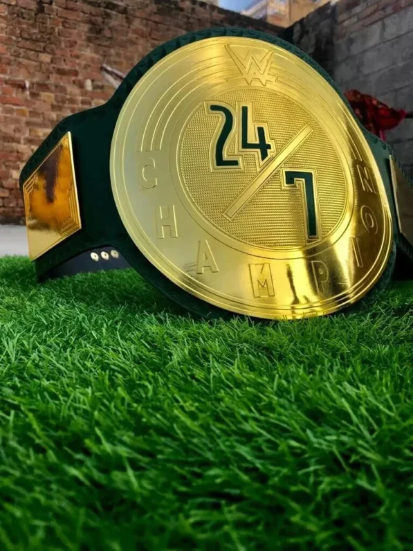 24 7 belt wwe genuine leather strap snap closure 46 inch wrestling championship title replica