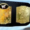 WWF world tag team belt genuine leather strap snap closure 46 inch wrestling championship title replica