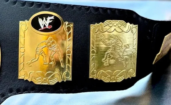 WWF world tag team belt genuine leather strap snap closure 46 inch wrestling championship title replica