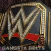 Side view of WWE American Nightmare Championship Belt showing brass plate thickness and leather strap construction