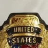 WCW united states championship replica title belt 4mm zinc metal plates gold plating close up detail