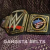 Full length view of WWE Cody Rhodes American Nightmare World Heavyweight Championship Belt 46 inches with all plates
