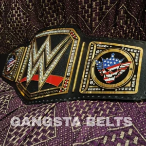 Full length view of WWE Cody Rhodes American Nightmare World Heavyweight Championship Belt 46 inches with all plates