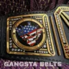 Genuine leather strap view of Cody Rhodes WWE Championship Belt with snap closure system and side plates