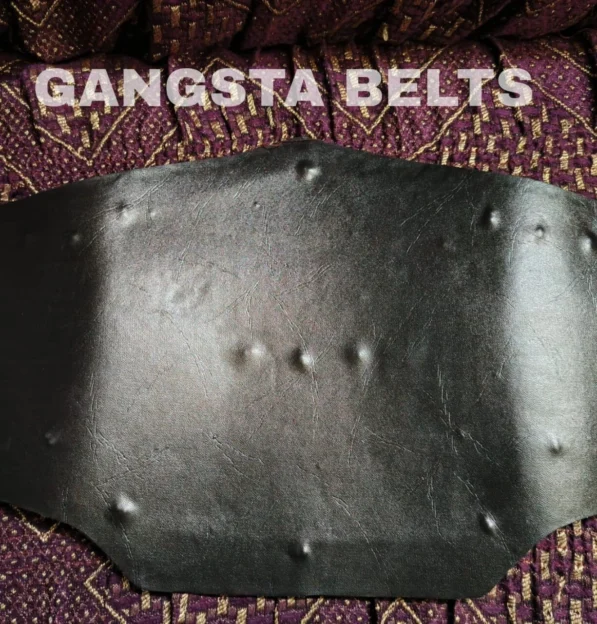 Genuine leather strap view of Cody Rhodes WWE Championship Belt with snap closure system and side plates