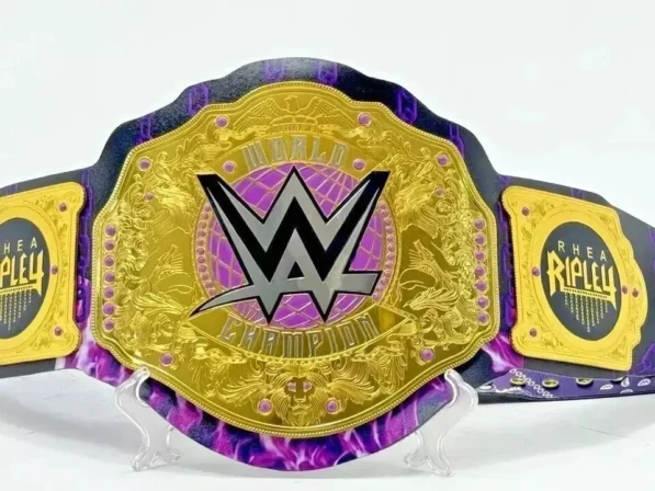 WWE Women's World Championship Belt Replica 2mm Brass Gold Finish Adult Size