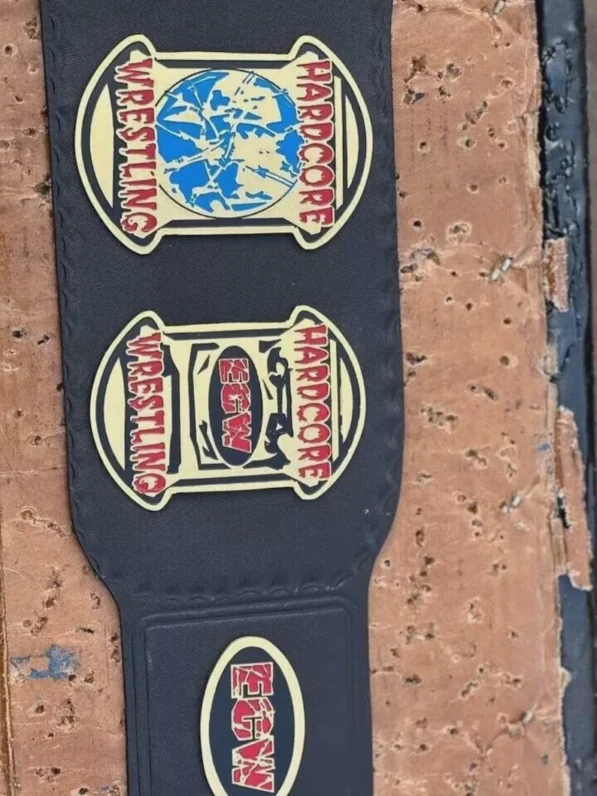 ECW Heavyweight Belt genuine leather strap back view with snap closer fasteners