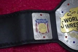 AWA World Heavyweight Championship Belt genuine leather strap view