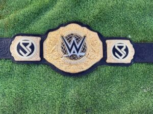 WWE World Heavyweight Championship belt replica 16MM zinc plates gold-tone plating genuine leather strap by Absolute Belts