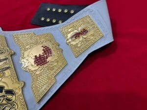 TNA Knockouts Championship Belt side view showing 4mm brass plate thickness women's title