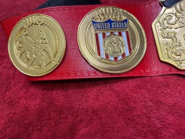 NWA United States Tag Team Championship Belt side view showing 4mm brass plate thickness