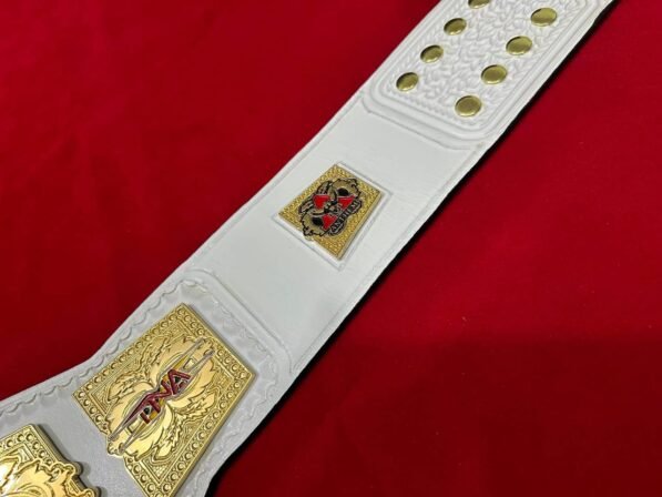 TNA Knockouts Championship pure white leather straps genuine cowhide flexible durable back