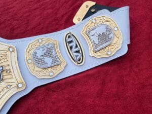TNA World Heavyweight Championship Belt White Cowhide Leather Strap View