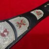 TNA x division championship replica genuine cowhide leather strap hand tooled wrestling title belt buckle