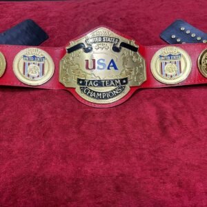 NWA United States Tag Team Championship Belt replica 4mm brass plates genuine leather