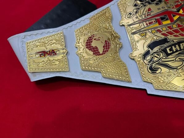 TNA Knockouts Championship Belt side view showing 4mm brass plate thickness women's title