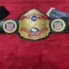 NWA USA Luger belt with 4mm brass plates gold plating and white leather straps championship wrestling