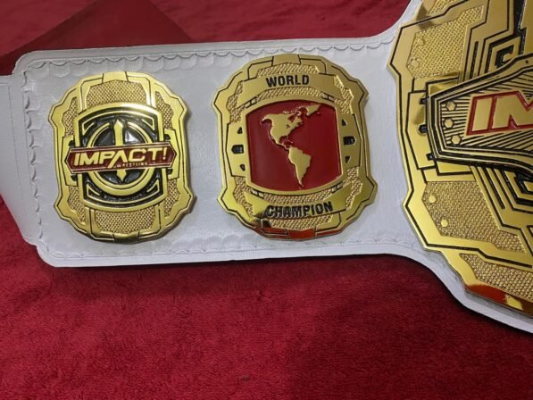 TNA Impact heavyweight championship belt side plates with authentic wrestling design