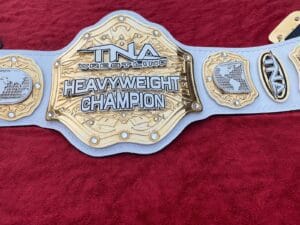 TNA World Heavyweight Championship Belt Center Plate Gold Close View