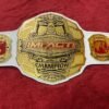 TNA Impact World Heavyweight Championship Belts with 4mm brass plates and white leather strap