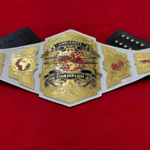 TNA Knockouts Championship Belt women's wrestling replica 4mm brass pure white leather