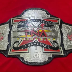 TNA x division championship replica with 4mm brass plates and genuine cowhide leather strap wrestling title