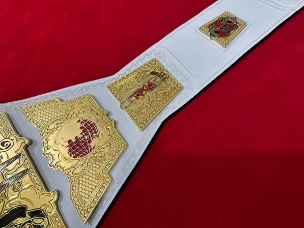 TNA Knockouts Championship pure white leather straps genuine cowhide flexible durable back