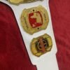 TNA championship belt buckle and genuine cowhide leather strap back view