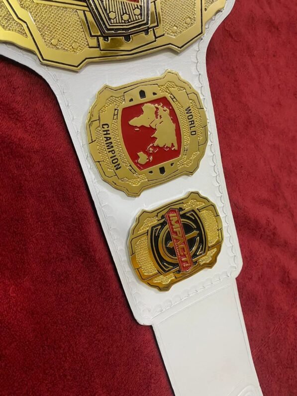 TNA championship belt buckle and genuine cowhide leather strap back view