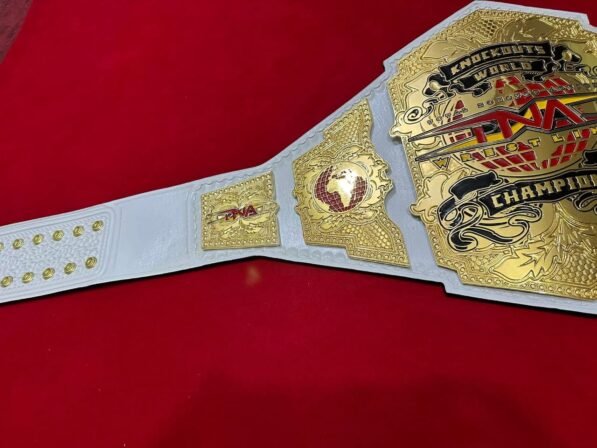 TNA Knockouts Championship pure white leather straps genuine cowhide flexible durable back