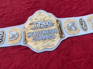 TNA World Heavyweight Championship Belt Center Plate Gold Close View