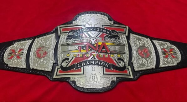 TNA x division championship replica with 4mm brass plates and genuine cowhide leather strap wrestling title