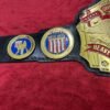 NWA USA Luger belt side plates 4mm brass detail gold plating Lex Luger championship wrestling etching close up