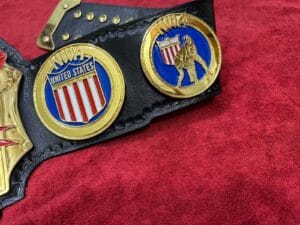 NWA USA Luger belt white leather straps genuine cowhide hand tooled Lex Luger championship wrestling replica