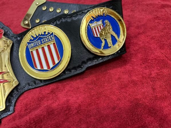 NWA USA Luger belt white leather straps genuine cowhide hand tooled Lex Luger championship wrestling replica