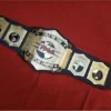 TNA World Tag Team Championship Belt full length all brass plates visible heavyweight complete