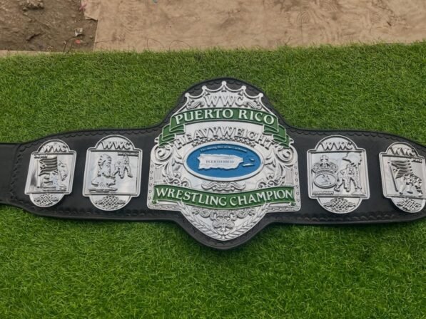WWC Puerto Rico Heavyweight Wrestling Championship Belt – Adult Size – Premium Metal 4MM ZINC Plates – Black Leather Strap