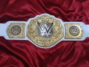 WWE Women's World Heavyweight Championship replica belt white leather strap gold zinc plates by Absolute Belts