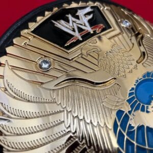 Big Eagle WWF Belt Globe Eagle Center Plate Gold Close View