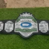 WWC Puerto Rico heavyweight wrestling champion belt full view zinc plates black leather