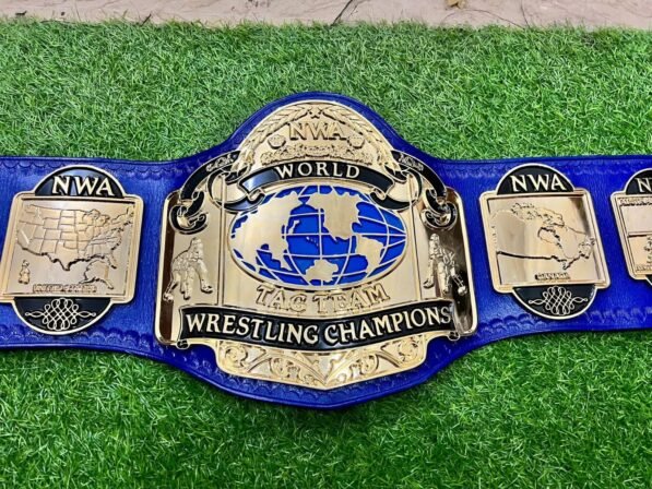NWA World Tag Team Wrestling Championship Belt – 4MM CNC 24K GOLD  Plates – Adult Size