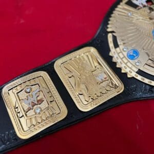 Big Eagle WWF Belt Classic Side Plates Deep Engraved Gold View