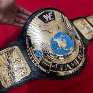 Big Eagle WWF Belt Globe Eagle Center Plate Gold Close View
