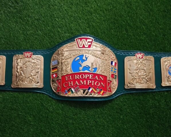 🏆 WWF European Championship Belt – Adult Size Replica (4MM Zinc)