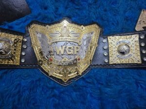 IWGP World Heavyweight Championship Belt Replica – 4MM Zinc Plates | Dual Gold Finish | Premium Leather Strap