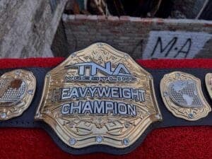 TNA Wrestling Heavyweight Championship Belt Replica – 4MM Zinc CNC 2-Layer Plates | Premium Leather Strap | Gold Finish
